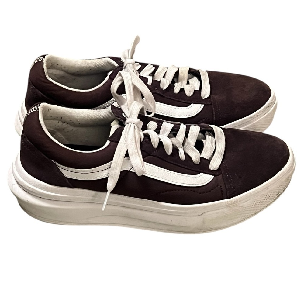 Vans Old Skool platform lace up sneakers in wine tasting burgundy